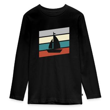 Rétro de la voile - T-shirt manches longues Premium Ado - noir - Devant - AI Model Kid Female (0cm)