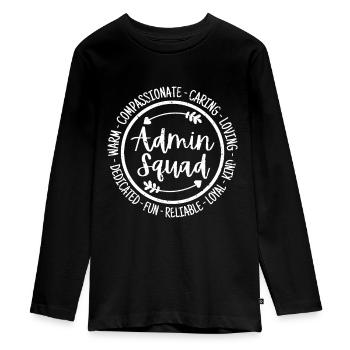 Admin Squad Admin Assistants Office Squad Team - Teenager Premium Bio Langarmshirt - Schwarz - Vorne - AI Model Kid Female (0cm)
