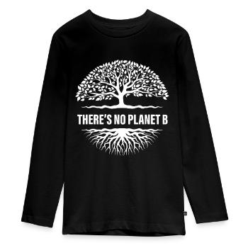There is No Planet B Earth Day - Teenager Premium Organic Long Sleeve Shirt - black - Front - AI Model Kid Female (0cm)