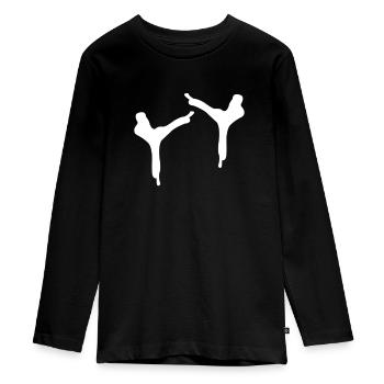 Capoeira - T-shirt manches longues Premium Ado - noir - Devant - AI Model Kid Female (0cm)