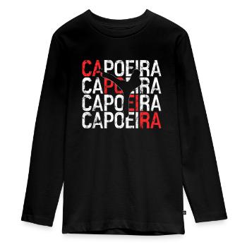 Capoeira - T-shirt manches longues Premium Ado - noir - Devant - AI Model Kid Female (0cm)