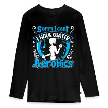 Aerobic Exercise Designs - Teenager Premium Bio Langarmshirt - Schwarz - Vorne - AI Model Kid Female (0cm)