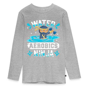 Aerobic Exercise Designs - Teenager Premium Bio Langarmshirt - Grau meliert - Vorne