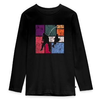 Pêche - T-shirt manches longues Premium Ado - noir - Devant - AI Model Kid Female (0cm)