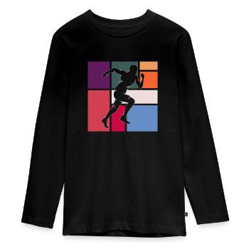 Faire du jogging - T-shirt manches longues Premium Ado - noir - Devant - AI Model Kid Female (0cm)