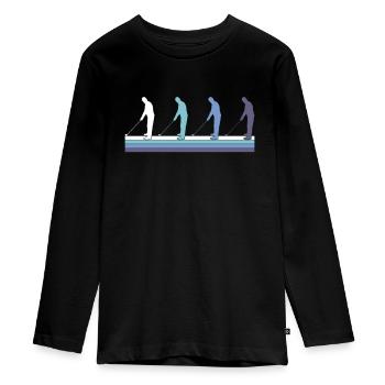 Golfe - T-shirt manches longues Premium Ado - noir - Devant - AI Model Kid Female (0cm)