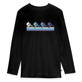 Mountainbike - Teenager Premium Bio Langarmshirt - Schwarz - Vorne - AI Model Kid Female (0cm)