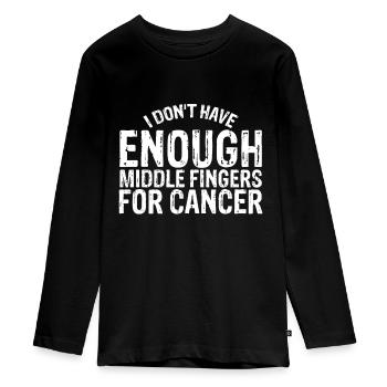 Funny Chemo Chemotherapy Battle Cancer - Teenager Premium Organic Long Sleeve Shirt - black - Front - AI Model Kid Female (0cm)