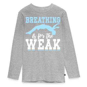 Swimming Float - Teenager Premium Organic Long Sleeve Shirt - heather grey - Front