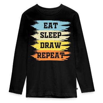 Artiste - T-shirt manches longues Premium Ado - noir - Devant - AI Model Kid Female (0cm)