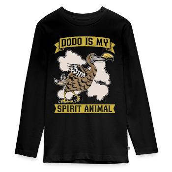 Dodo Bird Dodo Is My Spirit Animal Bird Watching - Teenager Premium Organic Long Sleeve Shirt - black - Front - AI Model Kid Female (0cm)