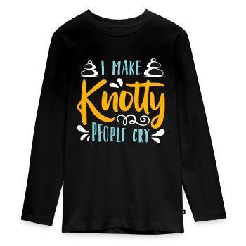 Massothérapeute Je fais pleurer les gens noueux Shiatsu - T-shirt manches longues Premium Ado - noir - Devant - AI Model Kid Female (0cm)