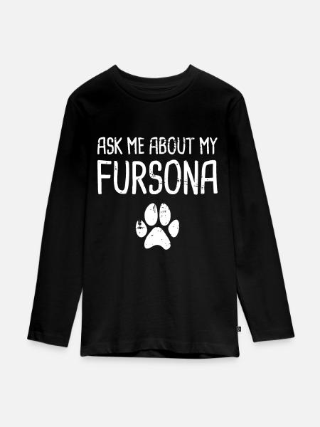 Fursona - Lustiges pelziges Fandom - Teenager Premium Bio Langarmshirt - Schwarz