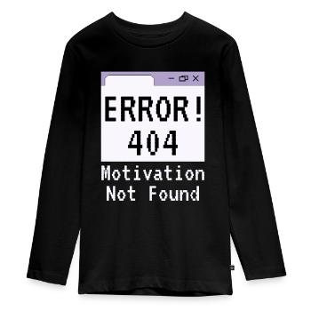 Erreur 404-html, Dire qu’il n’y a pas de motivation - T-shirt manches longues Premium Ado - noir - Devant - AI Model Kid Female (0cm)