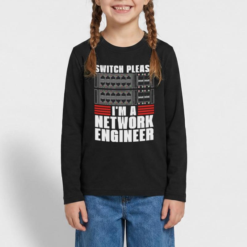 Network Engineer Switch Please I'm A Cybersecurity Teenager Premium Bio Langarmshirt