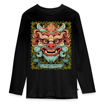 Masque d’Asie, divinité indonésienne Barong, Bali - T-shirt manches longues Premium Ado - noir - Devant - AI Model Kid Female (0cm)