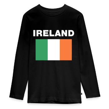 Irland Erbe der irischen Flagge - Teenager Premium Bio Langarmshirt - Schwarz - Vorne - AI Model Kid Female (0cm)
