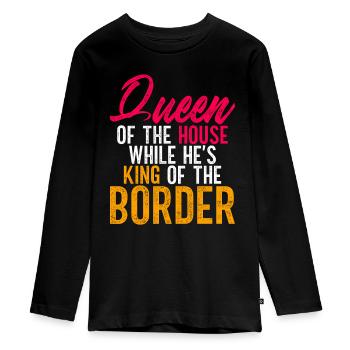 Gardes-frontières Gardes-frontières Douanes - T-shirt manches longues Premium Ado - noir - Devant - AI Model Kid Female (0cm)