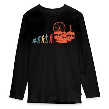 Evolution Amusement Park Fairground - Teenager Premium Organic Long Sleeve Shirt - black - Front - AI Model Kid Female (0cm)