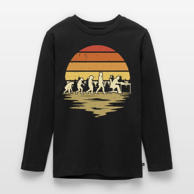 Informatiker Evolution Programmierer Nerd Teenager Premium Bio Langarmshirt