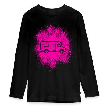 Camping-car semi-intégré Semi-intégré - T-shirt manches longues Premium Ado - noir - Devant - AI Model Kid Female (0cm)