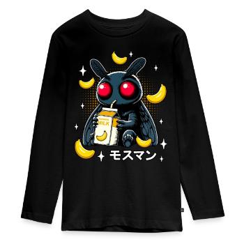 Milkshake à la banane Mothman - T-shirt manches longues Premium Ado - noir - Devant - AI Model Kid Female (0cm)
