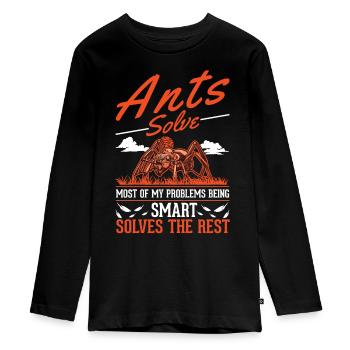 Fourmis, Fourmilière, Fourmilières, Fourmis De Feu - T-shirt manches longues Premium Ado - noir - Devant - AI Model Kid Female (0cm)
