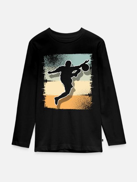Fußball Fußballer - Teenager Premium Bio Langarmshirt - Schwarz