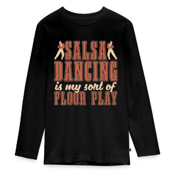 La danse salsa est mon genre de danse, danseuse de salsa sportive - T-shirt manches longues Premium Ado - noir - Devant - AI Model Kid Female (0cm)