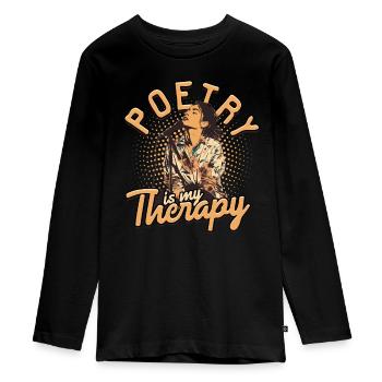 Poetry Slam Dichter Poetryslam - Teenager Premium Organic Long Sleeve Shirt - black - Front - AI Model Kid Female (0cm)