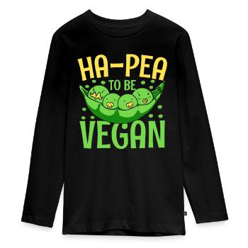 Ha-pea To Be Vegan Foodie Légumes végétariens - T-shirt manches longues Premium Ado - noir - Devant - AI Model Kid Female (0cm)