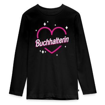 Buchhaltung herzliche Geschenkidee für - Teenager Premium Bio Langarmshirt - Schwarz - Vorne - AI Model Kid Female (0cm)