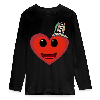 Wild West Heart Hearts Chamans Chamans - T-shirt manches longues Premium Ado - noir - Devant - AI Model Kid Female (0cm)