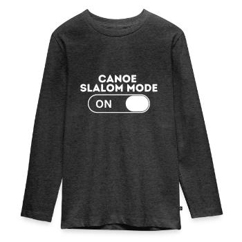 Kanu-Slalom-Modus - Teenager Premium Bio Langarmshirt - Anthrazit meliert - Vorne - AI Model Kid Female (0cm)