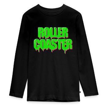 Roller coaster - Teenager Premium Organic Long Sleeve Shirt - black - Front - AI Model Kid Female (0cm)
