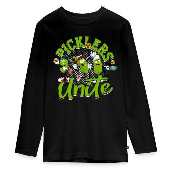 Pickleball Picklers Unite - Teenager Premium Bio Langarmshirt - Schwarz - Vorne - AI Model Kid Female (0cm)
