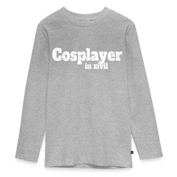 Cosplay Kostüm Cosplayer In Zivil Halloween Anime - Teenager Premium Bio Langarmshirt - Grau meliert - Vorne