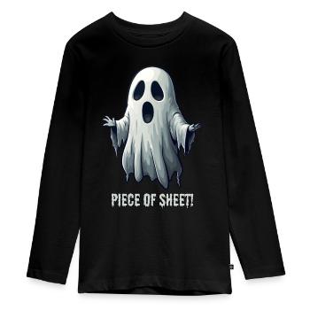 Drôle Fantôme Halloween Unisexe Teen Kids T-shirt - T-shirt manches longues Premium Ado - noir - Devant - AI Model Kid Female (0cm)