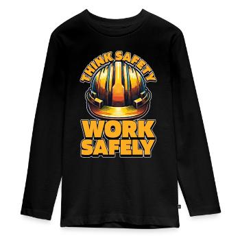 Agent de sécurité Think Safety Work Patrol Control - T-shirt manches longues Premium Ado - noir - Devant - AI Model Kid Female (0cm)