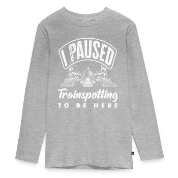 J’ai mis en pause Trainspotting - T-shirt manches longues Premium Ado - gris chiné - Devant
