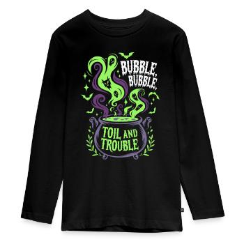 Bulle, bulle, labeur et ennui - T-shirt manches longues Premium Ado - noir - Devant - AI Model Kid Female (0cm)