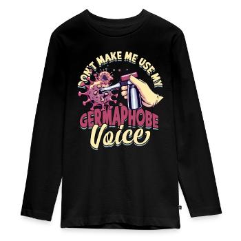 Phobie nucléaire Mysophobie - T-shirt manches longues Premium Ado - noir - Devant - AI Model Kid Female (0cm)