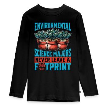 Environmental Science Majors Environmentalist - Teenager Premium Organic Long Sleeve Shirt - black - Front - AI Model Kid Female (0cm)