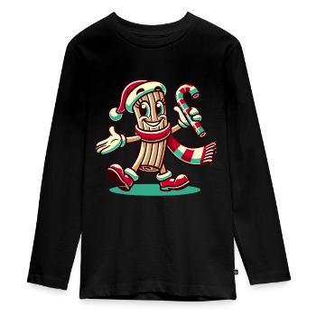 Christmas cinnamon - Teenager Premium Organic Long Sleeve Shirt - black - Front - AI Model Kid Female (0cm)