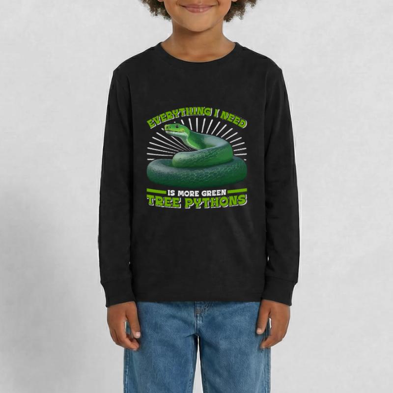 Green Tree Python Teenager Premium Organic Long Sleeve Shirt