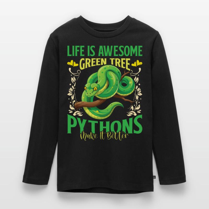 Green Tree Python Teenager Premium Bio Langarmshirt