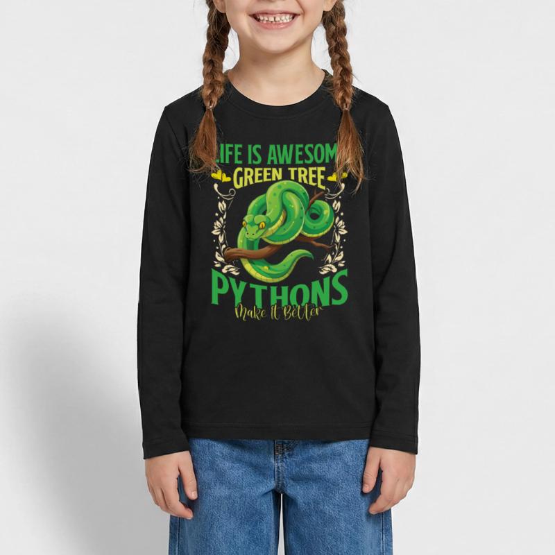 Green Tree Python Teenager Premium Bio Langarmshirt