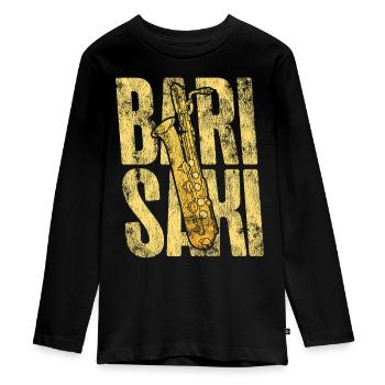 Saxophones Pun Bari Saxi - T-shirt manches longues Premium Ado - noir - Devant - AI Model Kid Female (0cm)