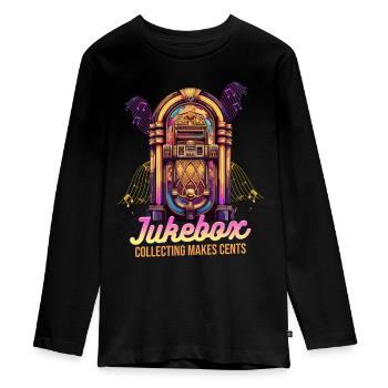 Jukebox Collectors Jukebox Collecting Makes Cents - Teenager Premium Organic Long Sleeve Shirt - black - Front - AI Model Kid Female (0cm)