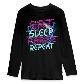 Linguiste computationnel Manger Dormir Analyser Répéter - T-shirt manches longues Premium Ado - noir - Devant - AI Model Kid Female (0cm)